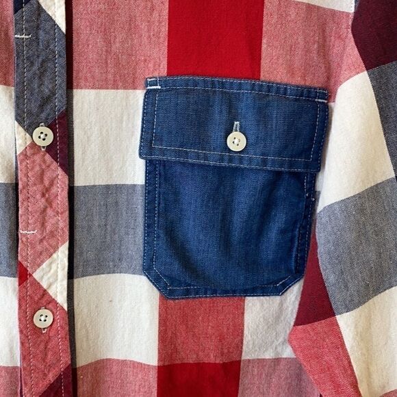 Goodale NYC Red White Blue Plaid Button Up Shirt - Picture 4 of 10